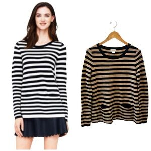 Club Monaco Striped Italian Yarn Wool Sweater